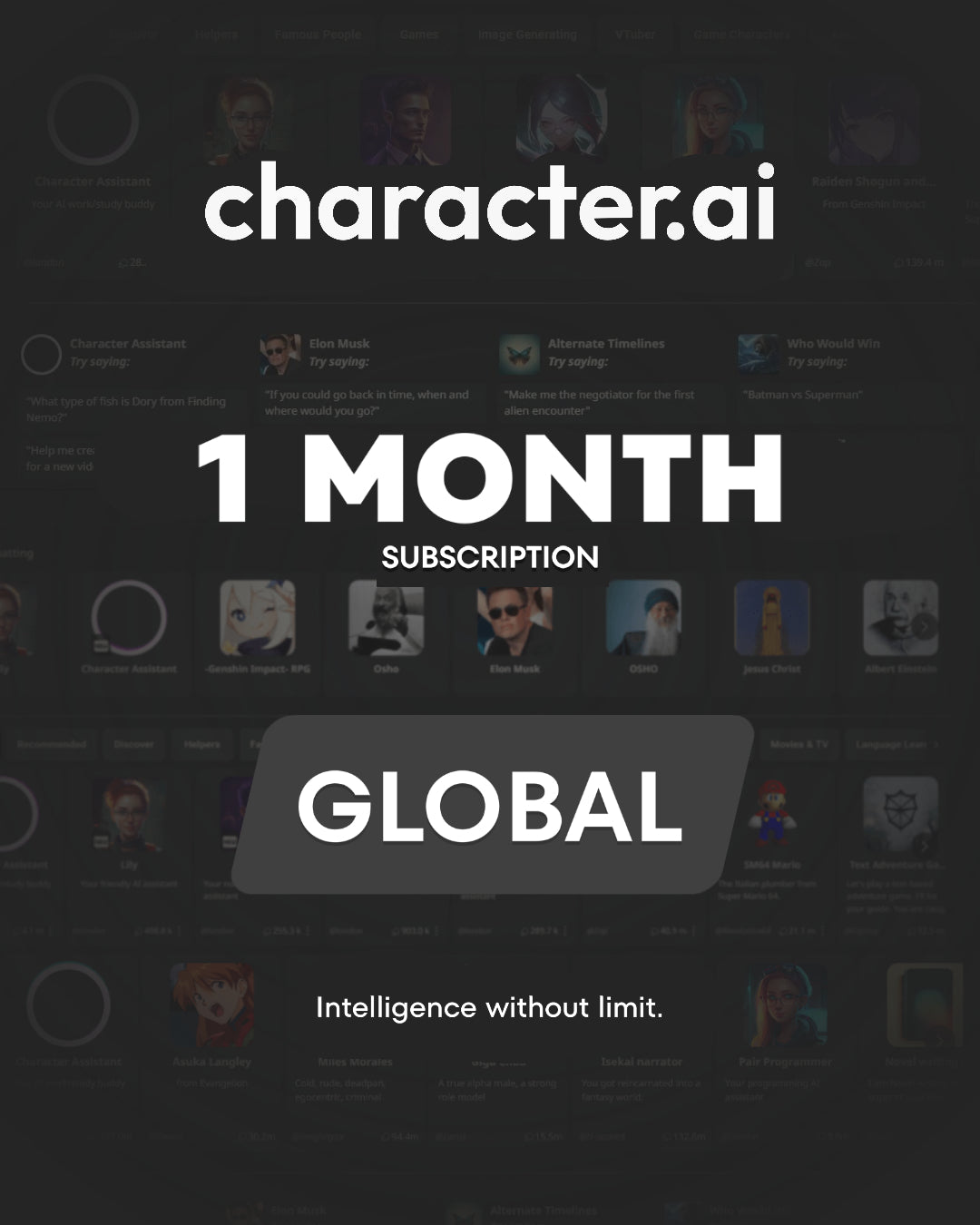 Character Ai+ Pro Plan 1 Month - (Global) - Account